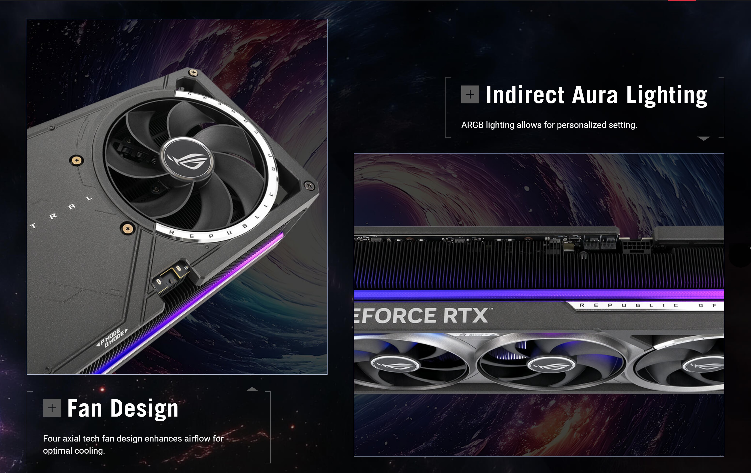 A large marketing image providing additional information about the product ASUS GeForce RTX 5090 ROG Astral OC 32GB GDDR7 - Additional alt info not provided